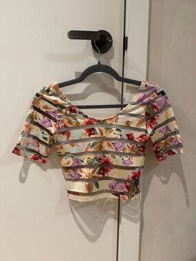 Guess Brand Floral Crop Top